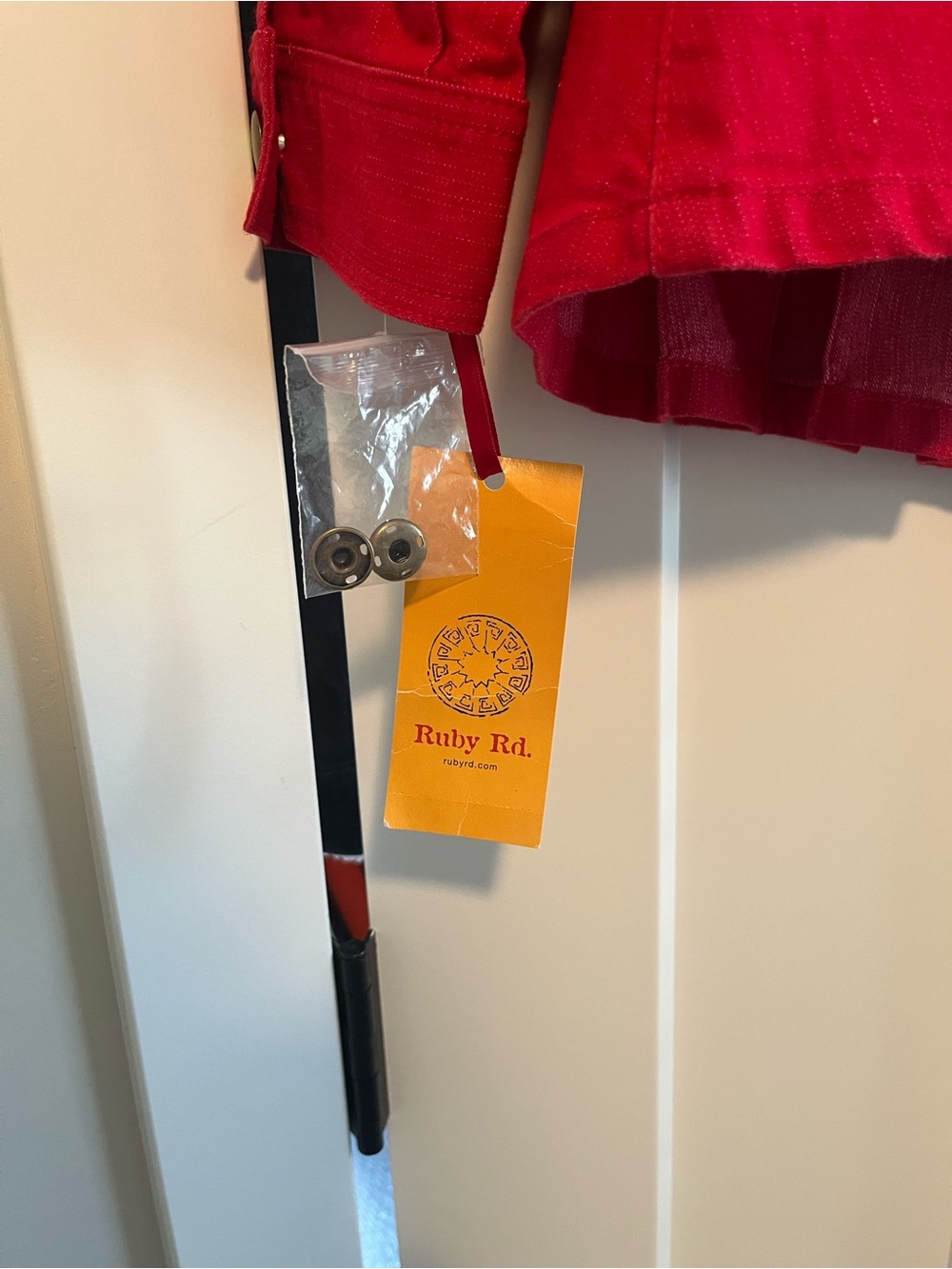 Ruby Red Jacket with Decorative Buttons - Picture 8 of 10